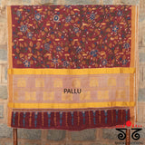 Pen Kalamkari on Kerala Kasavu Saree