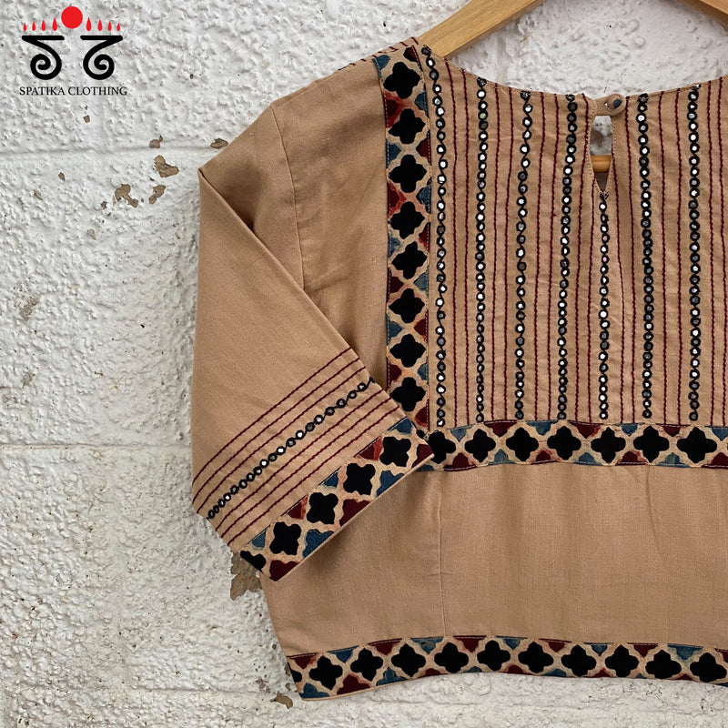 Hand - Embroidered Mirror Work Blouse