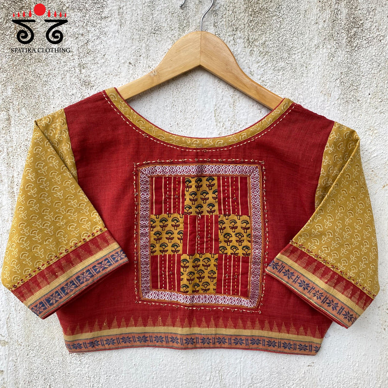 Ajrak Ponduru Patchwork Blouse
