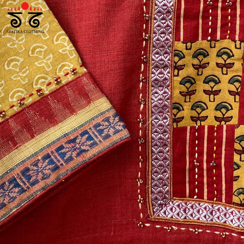 Ajrak Ponduru Patchwork Blouse