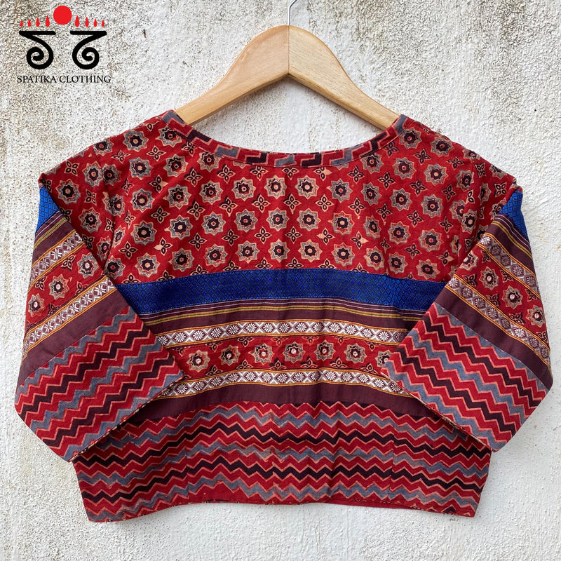 NILA - Handcrafted Blouse in Ajrak