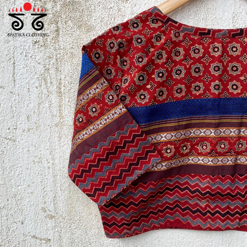 NILA - Handcrafted Blouse in Ajrak