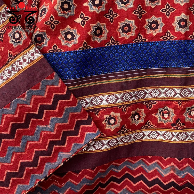 NILA - Handcrafted Blouse in Ajrak