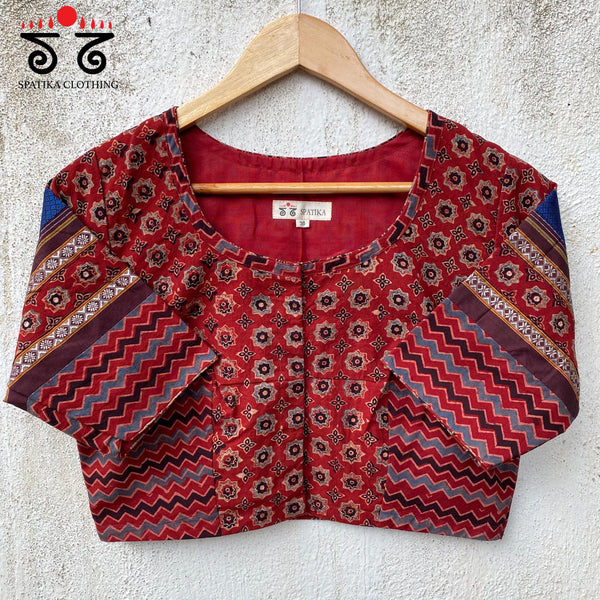 NILA - Handcrafted Blouse in Ajrak