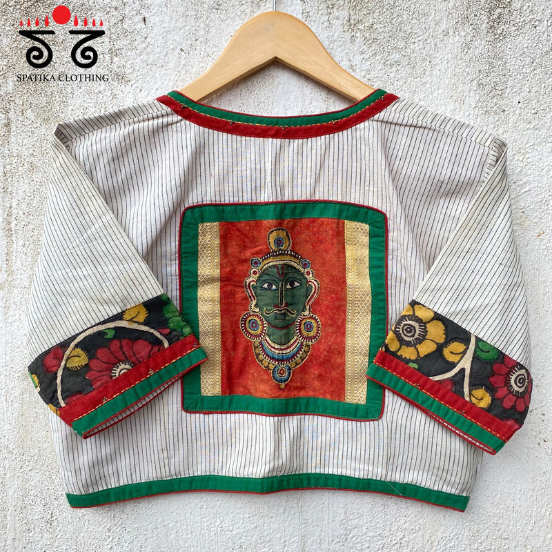 Pen Kalamkari Man - Striped Blouse