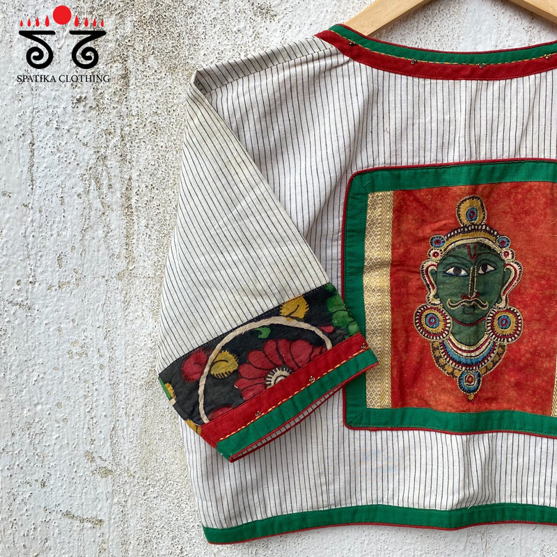 Pen Kalamkari Man - Striped Blouse