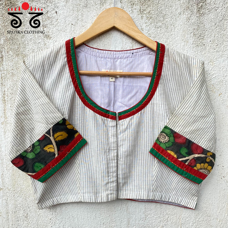 Pen Kalamkari Man - Striped Blouse