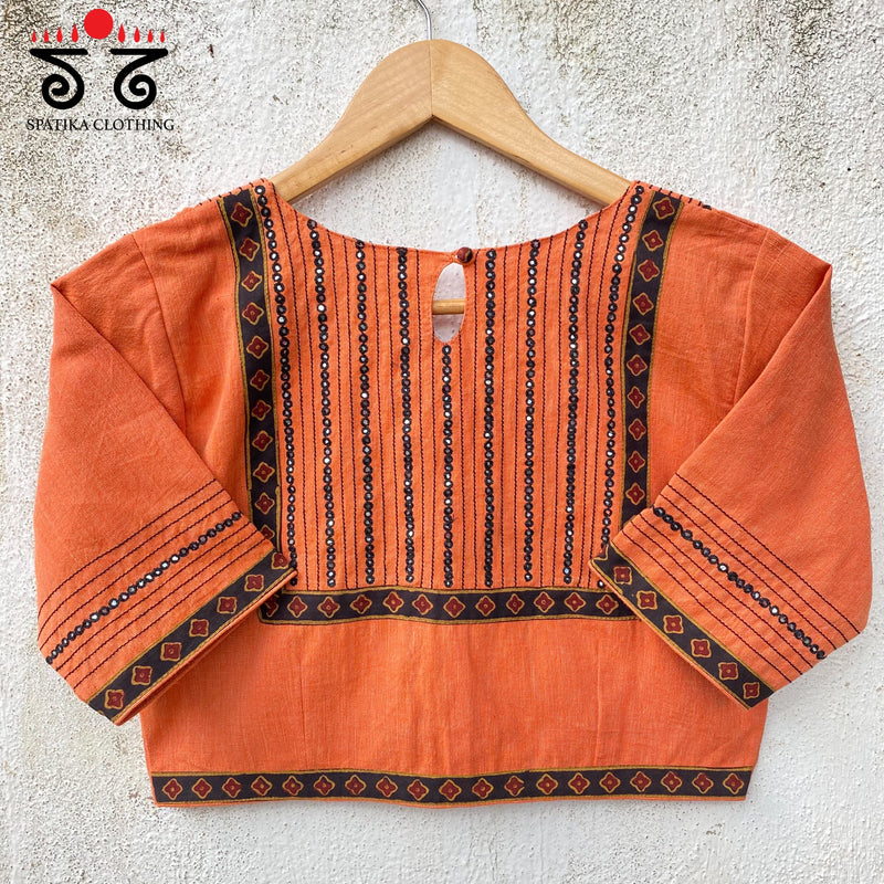Hand - Embroidered Mirror Work Blouse
