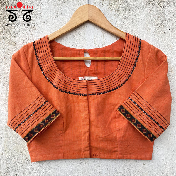 Hand - Embroidered Mirror Work Blouse
