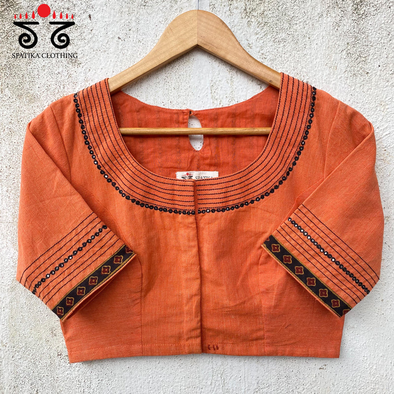 Hand - Embroidered Mirror Work Blouse