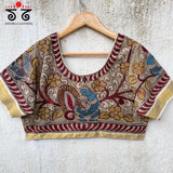 Pen Kalamkari Kerala Kasavu Plus Size Blouse