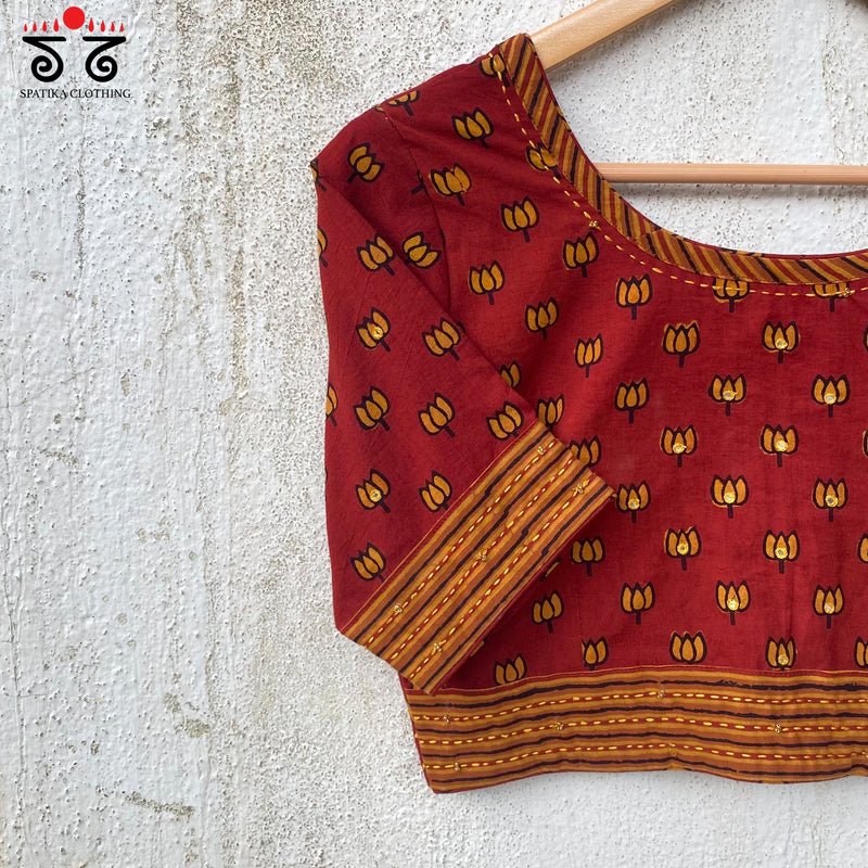Lotus Ajrak Blouse
