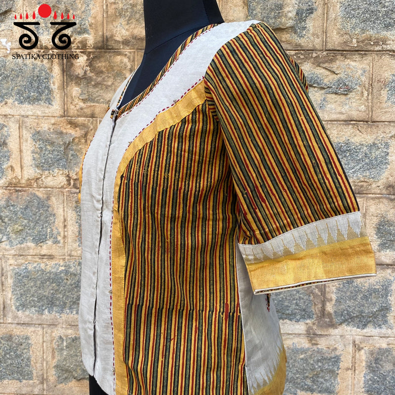 Radha Krishna Pen Kalamkari Crop Top