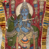 Lord Krishna Pen Kalamkari Crop Top