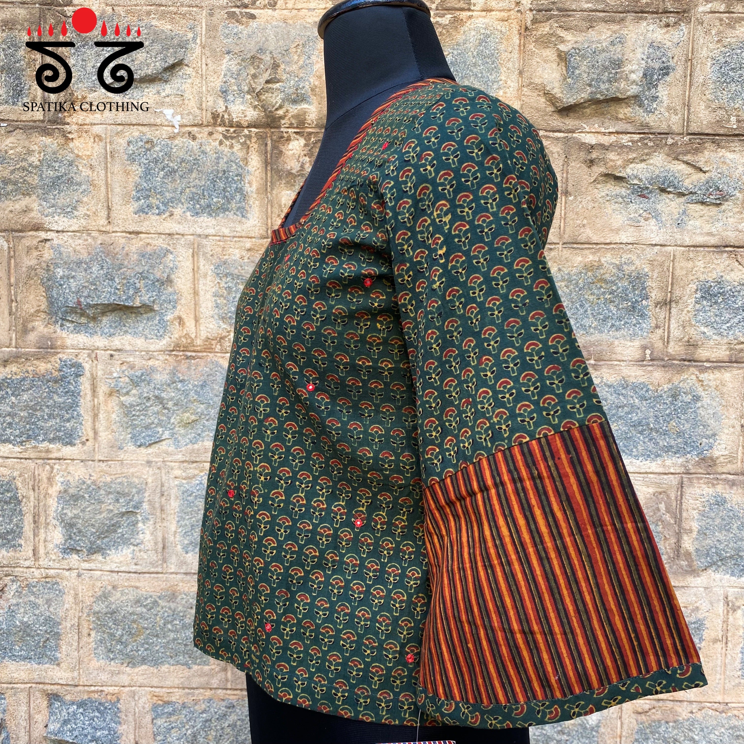 Ajrak Handblock - Printed Crop Top