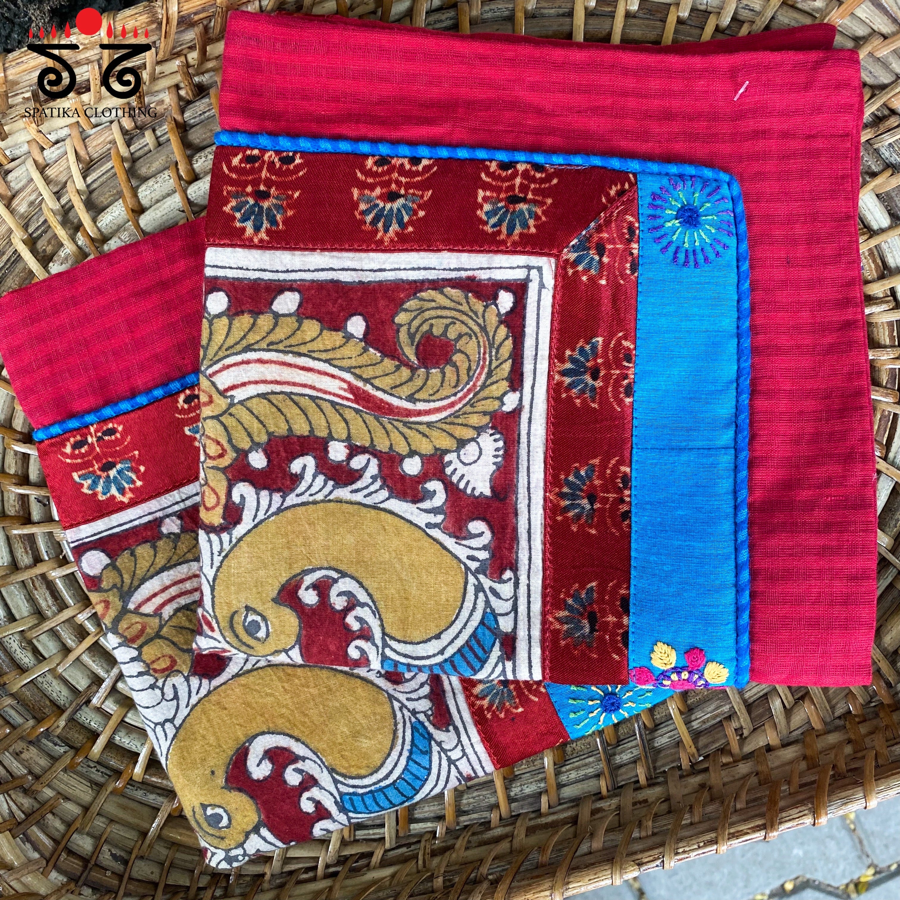 AnnaPakshi Pen-Kalamkari Cushion Cover