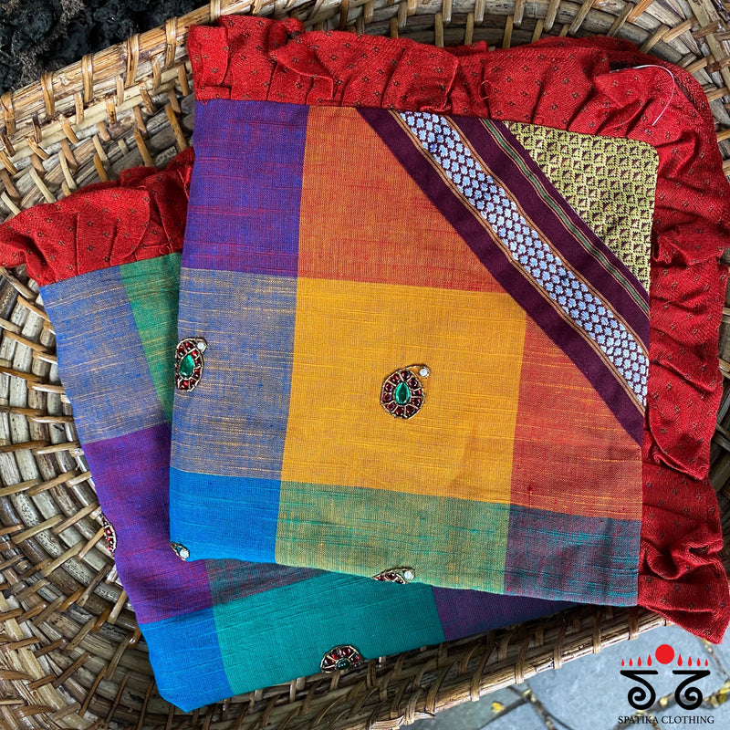 Colourful Frilled Cushion Cover