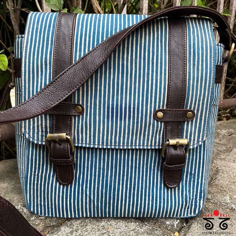 Ajrak Vegan Leather Messenger Bag
