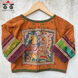 Annapakshi Pen Kalamkari Blouse