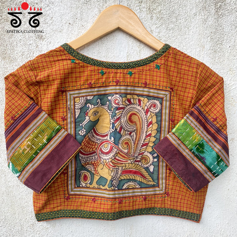 Annapakshi Pen Kalamkari Blouse