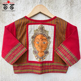 Goddess Face Pen Kalamkari - Kanchi Cotton Blouse - Limited Edition!!