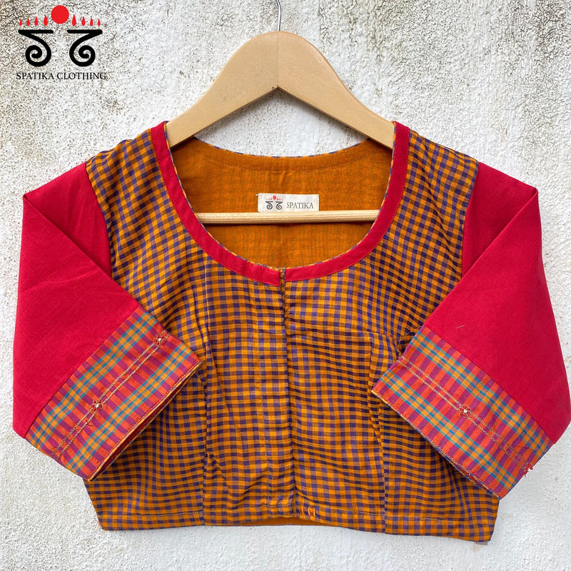 Goddess Face Pen Kalamkari - Kanchi Cotton Blouse - Limited Edition!!