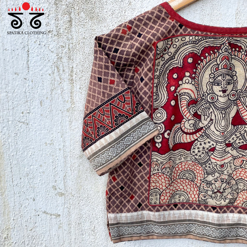 Kalinga Krishna Pen Kalamkari Long Blouse