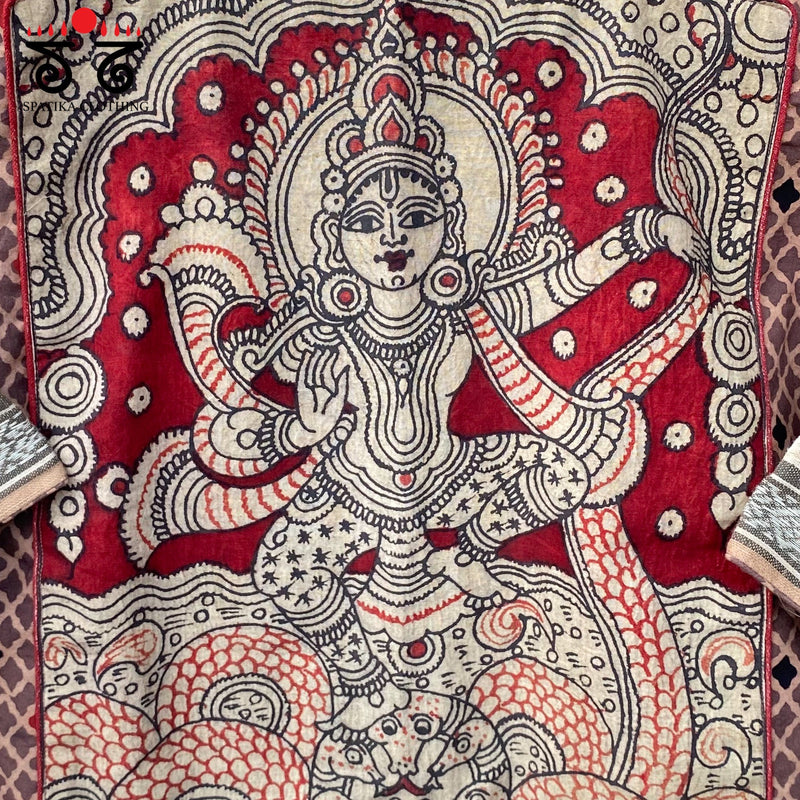 Kalinga Krishna Pen Kalamkari Long Blouse