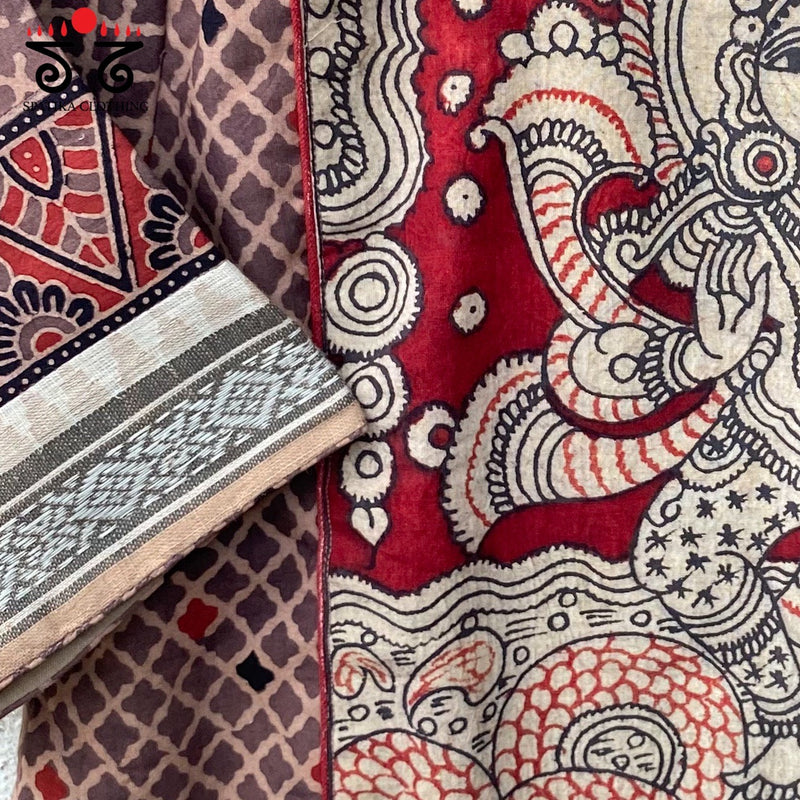 Kalinga Krishna Pen Kalamkari Long Blouse