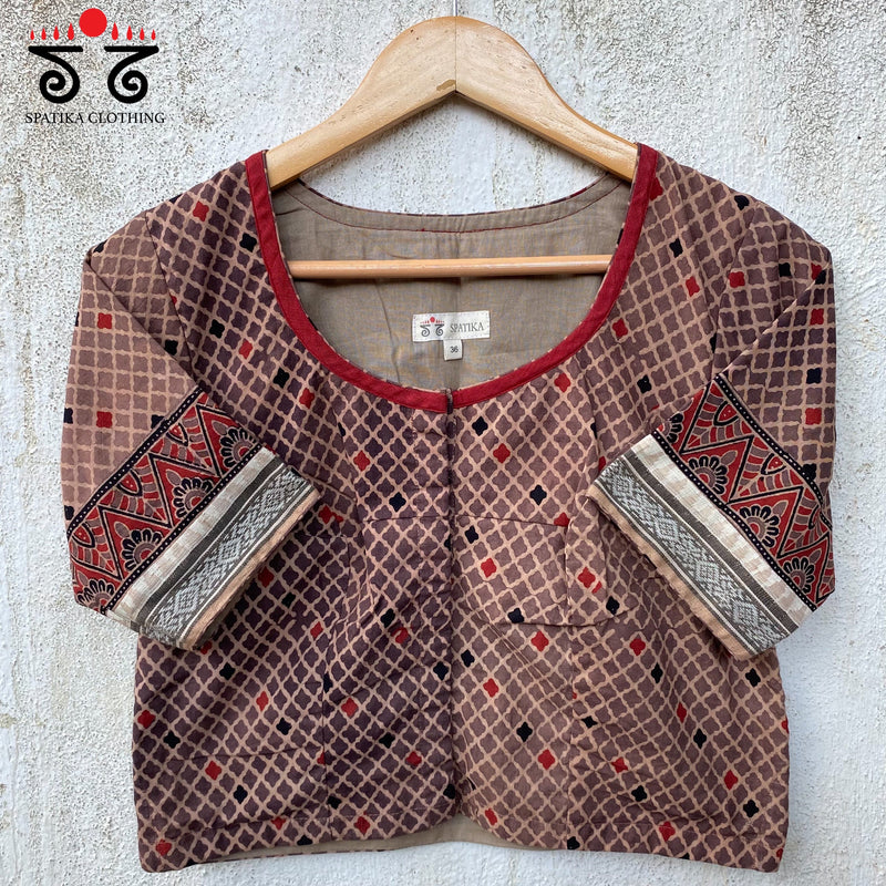 Kalinga Krishna Pen Kalamkari Long Blouse