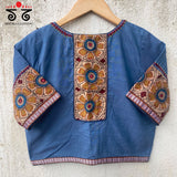 Pen Kalamkari Patchwork Blouse