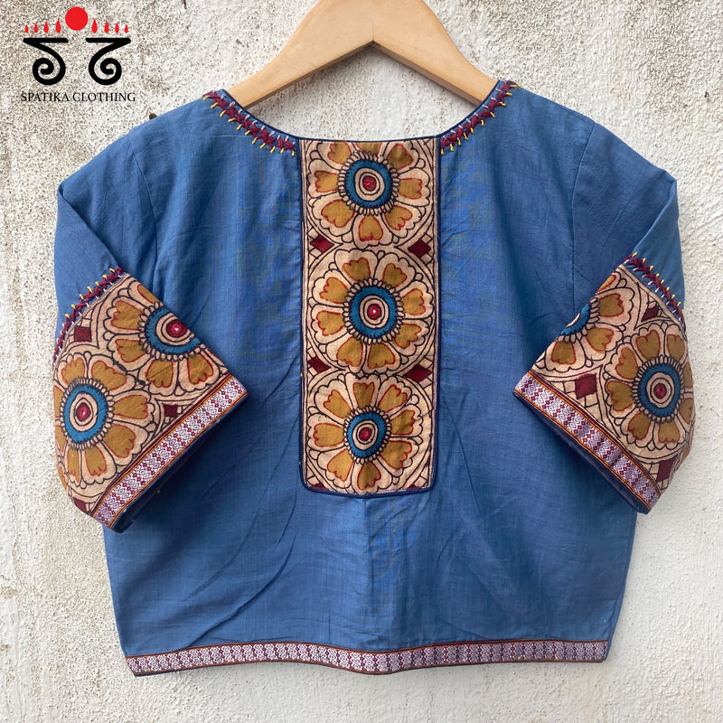 Pen Kalamkari Patchwork Blouse