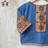 Pen Kalamkari Patchwork Blouse