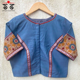 Pen Kalamkari Patchwork Blouse