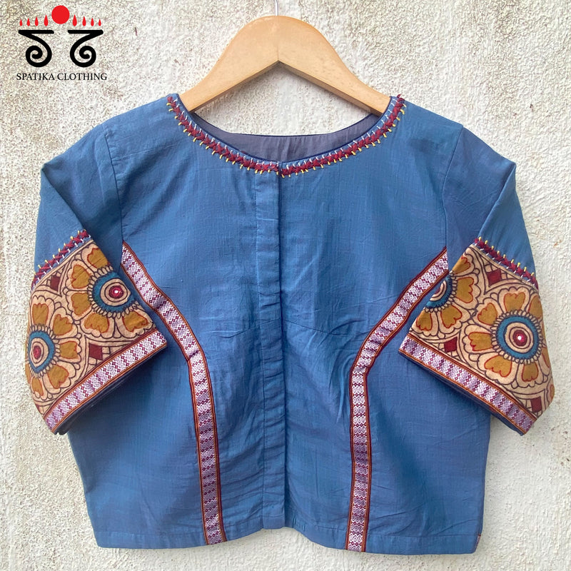 Pen Kalamkari Patchwork Blouse