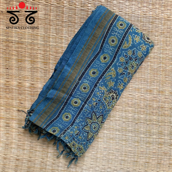 Ajrak on Linen Dupatta