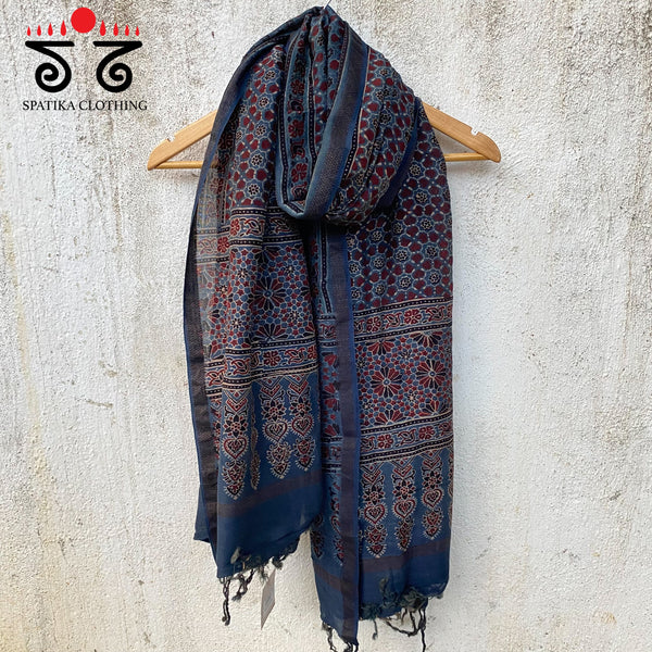 Ajrak on Maheshwari Dupatta