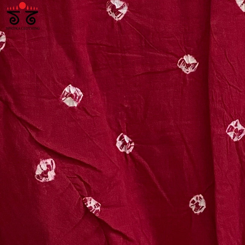 Bandhani Frilled Sleeveless Blouse
