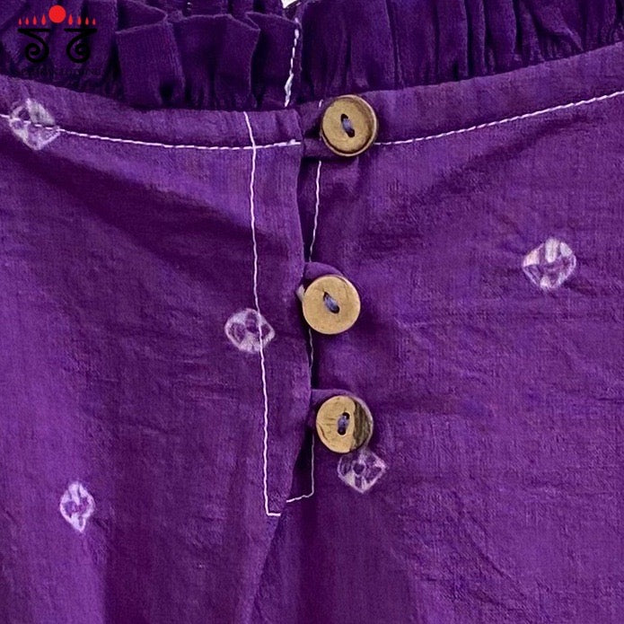 Bandhani Frilled Sleeveless Blouse