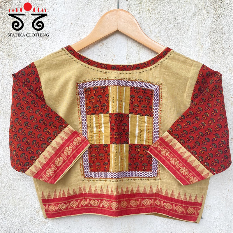 Ajrak Ponduru Patchwork Blouse