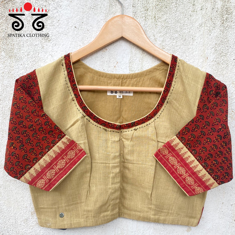 Ajrak Ponduru Patchwork Blouse