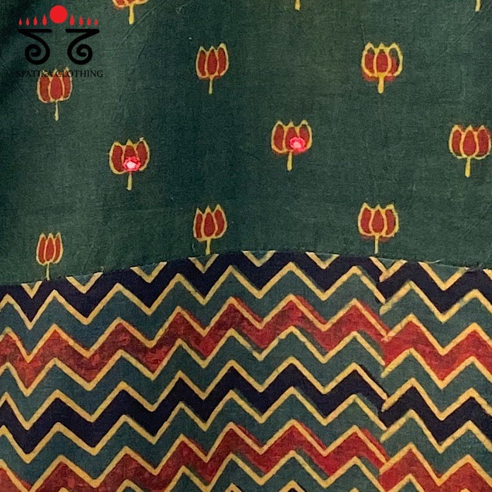 Ajrak Blocks - Sleeveless collage Blouse