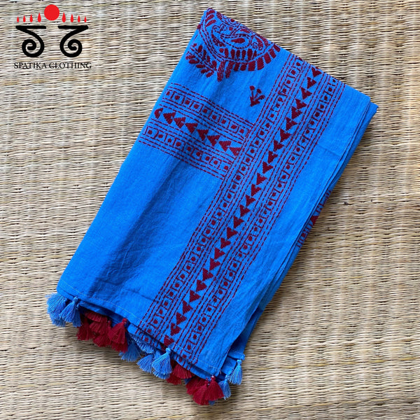 Kantha on Mulmul - Hand Embroidered Dupatta