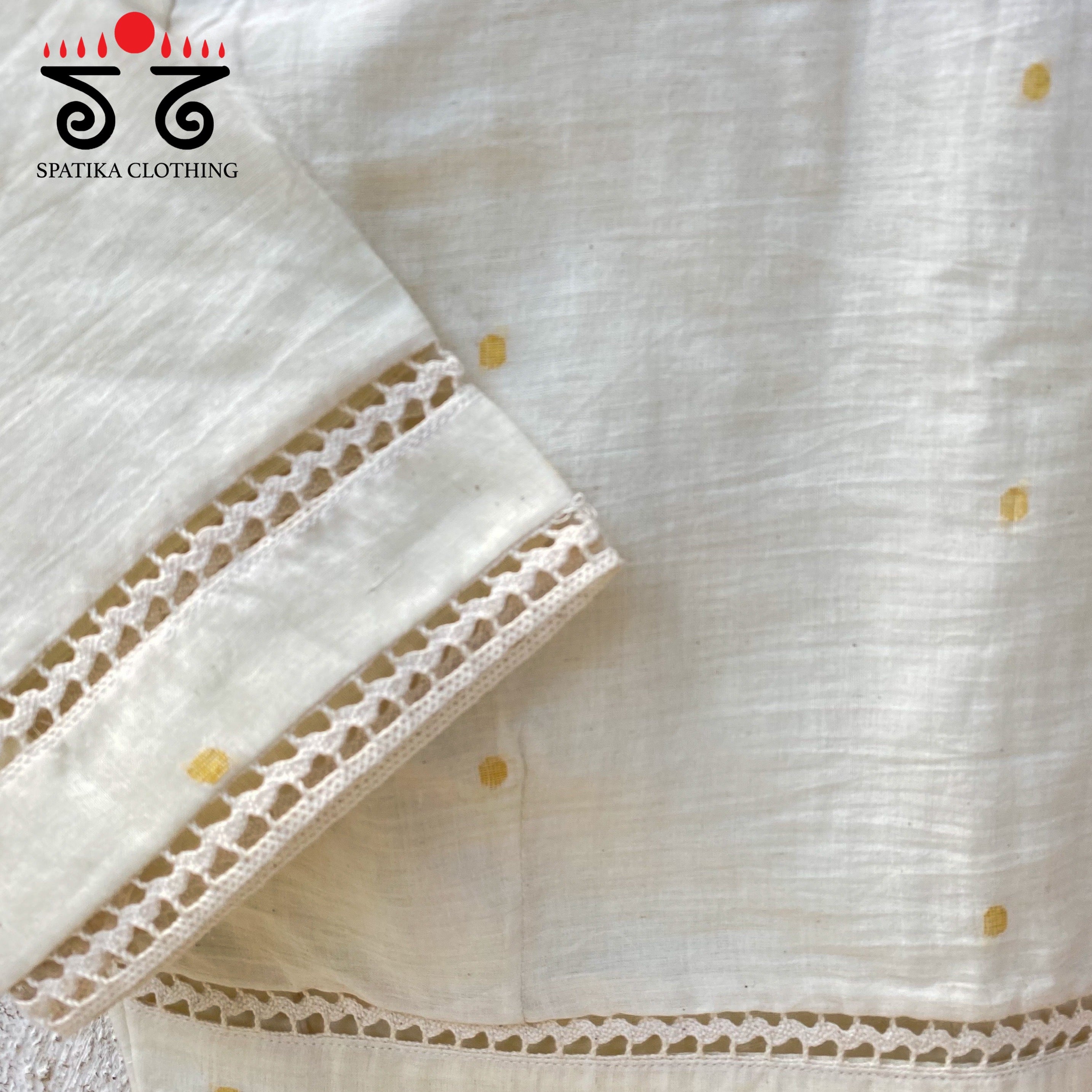 Jamdhani Lace Blouse - Yellow Butta!