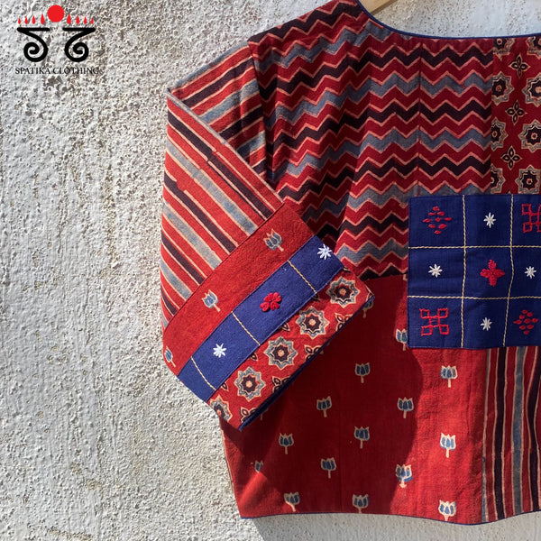 Ajrak Collage Blouse