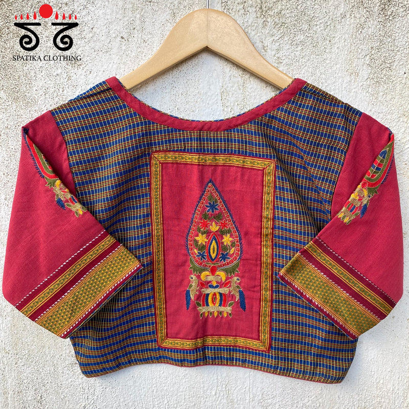 Kalpavriksh - Hand Embroidered on ilkal Blouse