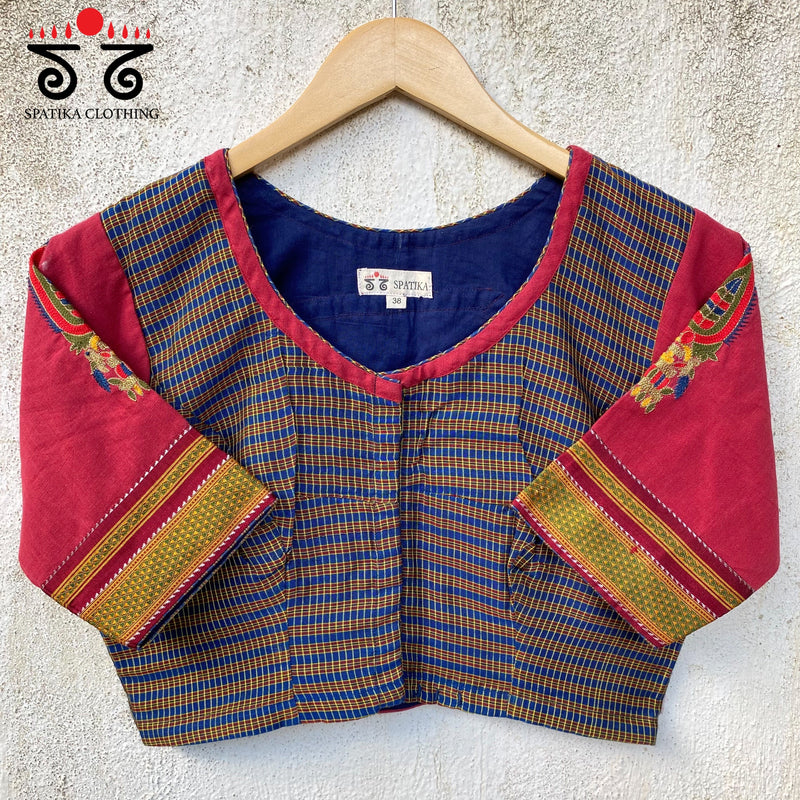 Kalpavriksh - Hand Embroidered on ilkal Blouse