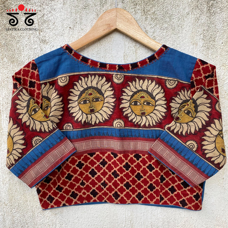 Pen Kalamkari  Zardosi Blouse