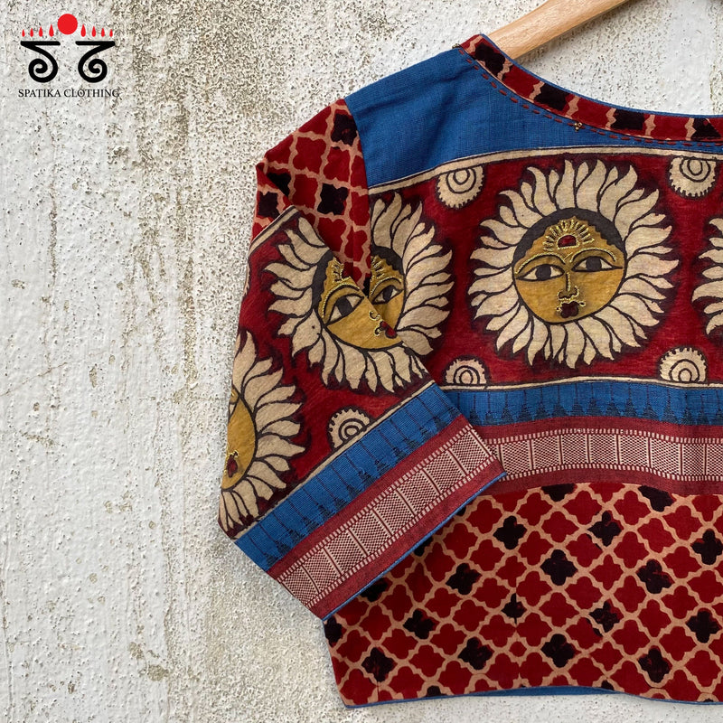 Pen Kalamkari  Zardosi Blouse