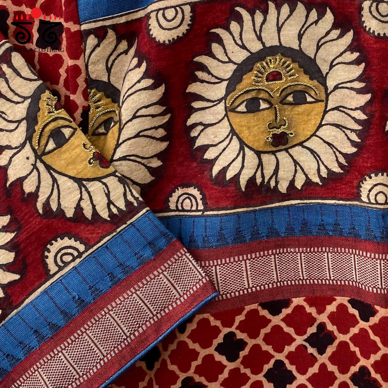 Pen Kalamkari  Zardosi Blouse